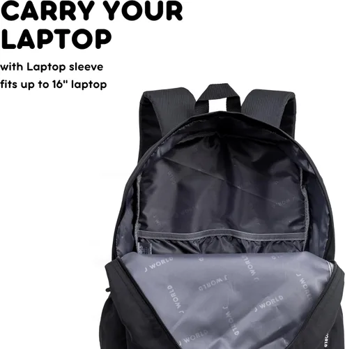 Vista 6 de Mochila Oz de J World New York, Negro), JW-100 BLACK