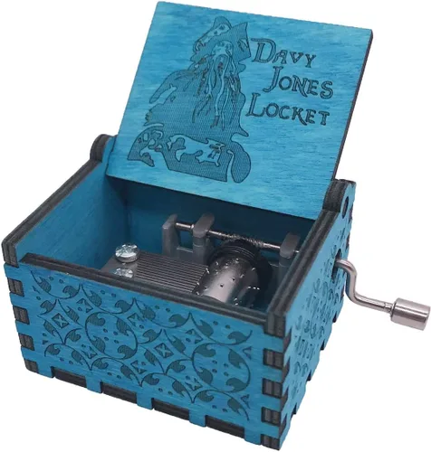 Vista 13 de Youtang Amelie Caja de Música de Manivela Caja Musical Tallada de Madera, Toca la Canción Temática de Amelie, Azul