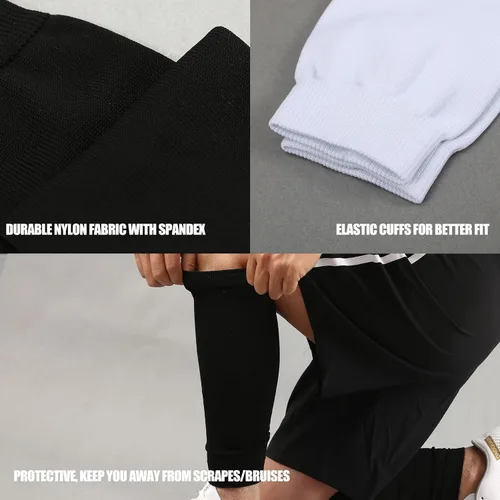 Vista 4 de Yxmeiguo Mangas de compresión de pantorrilla - Mangas para piernas para fútbol, correr y deportes - atletas adultos, color negro