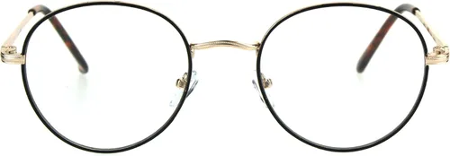Vista 5 de SA106 Marco de lentes transparentes redondos con borde metálico clásico de los años 90