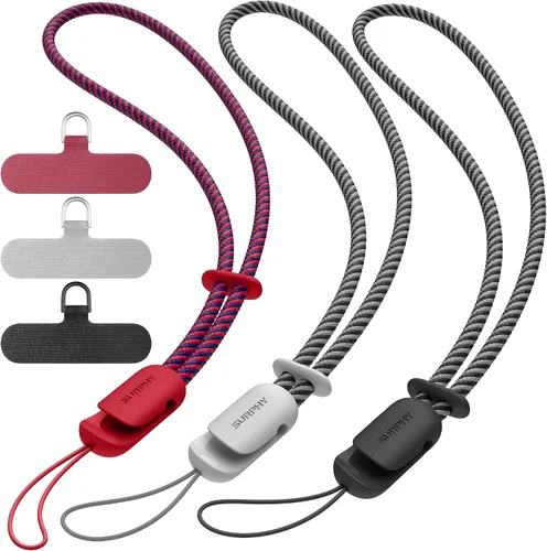 Vista 20 de SURPHY Paquete de 3 correas de muñeca para teléfono con lengüeta de sujeción para teléfono celular, correa para teléfono celular, correa para A