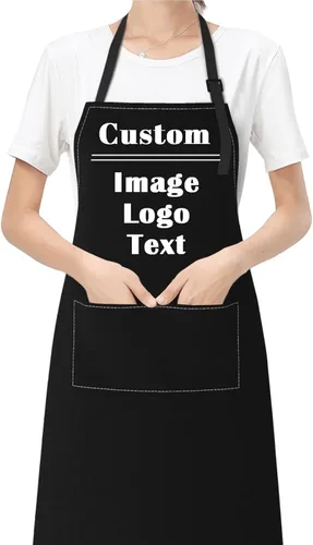 Vista 10 de Personalized Custom Aprons with Pockets for Women Men with Chef Name Text Logo Picture Kitchen Aprons
