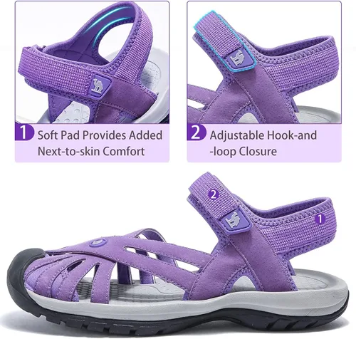Vista 4 de CAMEL CROWN Women's Hiking Sandals Anti Slip Outdoor Sports Summer Beach Comfortable Lightweight Walking Sandals Trekking Sandals Closed Toe