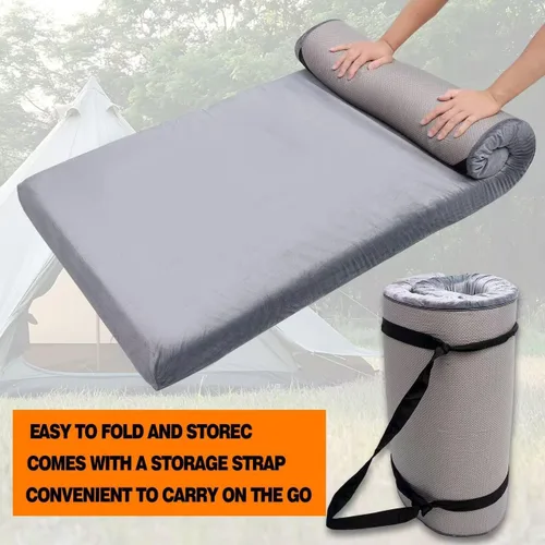 Vista 11 de El colchón de camping de esponja de memoria Bzvystux es adecuado para colchonetas impermeables para adultos, colchones de piso enrollables