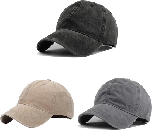 Vista 11 de HH HOFNEN Gorra de béisbol de algodón de sarga lavada y desgastada, vintage, ajustable, para hombre y mujer #1 Verde Ejército