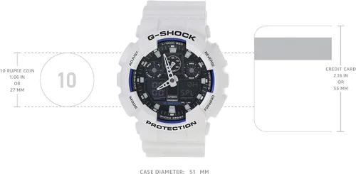 Vista 3 de Casio Mens G SHOCK Velocity Analog-Digital Deporte cuarzo reloj NWT GA-100B-7A