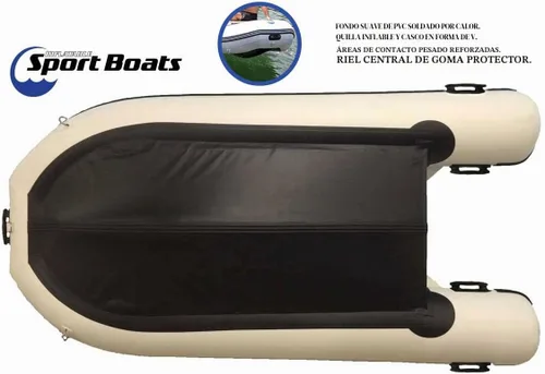 Vista 5 de Manta Ray 8.8' - Modelo SB-270 - Bote de aluminio soldado con calor premium con bolsa de asiento Suelo duro de aluminio rígido Bote inflable