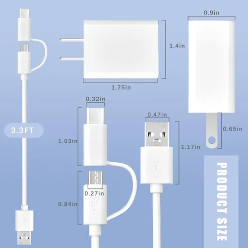 Vista 6 de Cargador compatible con Kindle Fire HD, HDX, Paperwhite, Oasis E-Reader, Echo Dot de 2ª generación, tableta de edición para adultos y niños, cable
