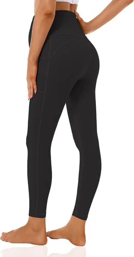 Vista 4 de V VOCNI Leggings de maternidad para mujer, sobre el vientre, leggings para embarazadas, entrenamiento, descanso, pantalones de embarazo