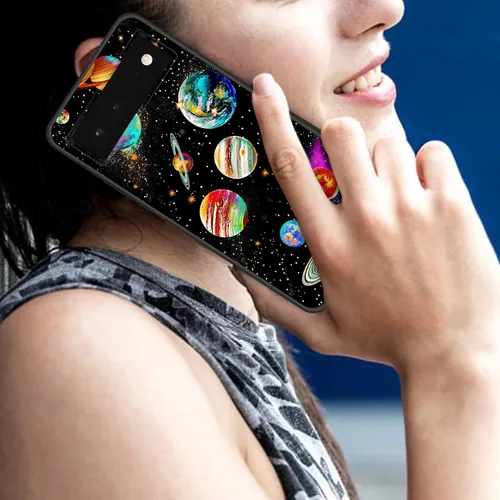 Vista 213 de Funda delgada para Google Pixel 4 XL, funda delgada de silicona de TPU suave a prueba de golpes para Google Pixel 4 XL, astronauta Galaxy