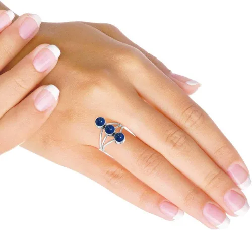 Vista 2 de JEWELOPORIUM Anillo de plata de ley 925 hecho a mano para mujer, 0.236 in, piedra preciosa redonda, joyería para regalo (99075_R)
