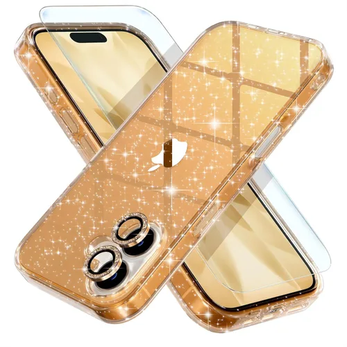 Vista 53 de Choiche, funda para iPhone 14 de mujer, brillante, protección de grado militar, 2 cubiertas de lentes de cámara Diamond, 2 protectores de vidrio