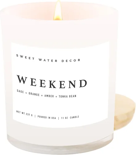 Vista 16 de Sweet Water Decor - Vela de soja Cashmere and Vanilla, aroma cachemira suave, sándalo, jazmín y vainilla, frasco blanco de 11 onzas + tapa