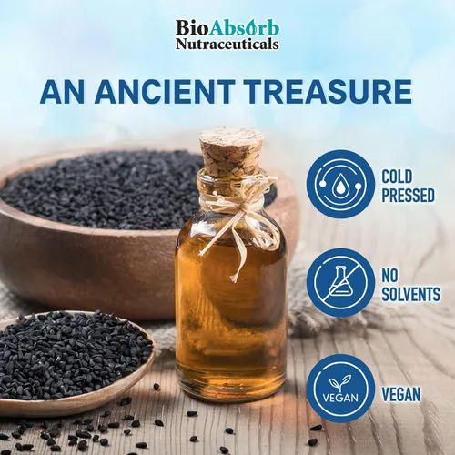 Vista 5 de Bio Absorb - Cápsulas de aceite de semilla negra, 330 cápsulas blandas, suministro para 82 días, prensado en frío Black Cumin Seed Oil