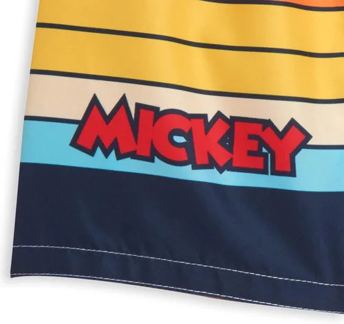 Vista 6 de Disney Conjunto de traje de baño y camiseta de Mickey Mouse para niños pequeños, Azul-Blanco