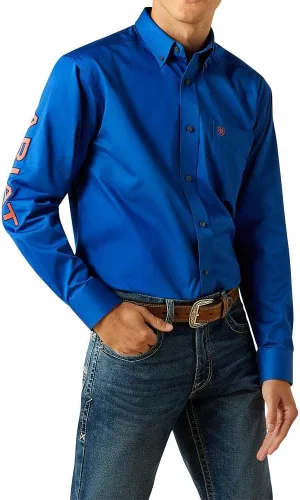 Vista 109 de Ariat Camisa de sarga con logotipo del equipo para hombre