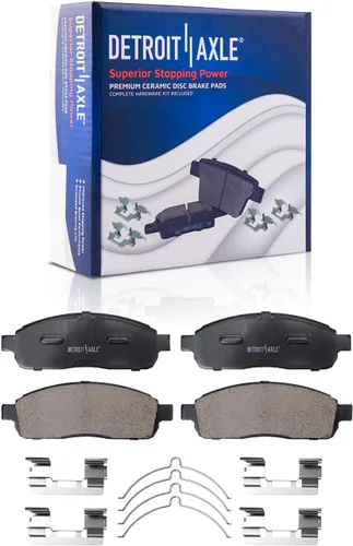 Vista 19 de Detroit Axle - Kit de freno delantero para Dodge Ram 1500 Durango Dakota Chrysler Aspen Dakota Driver Side Disco Freno Pinza de freno de cerámica