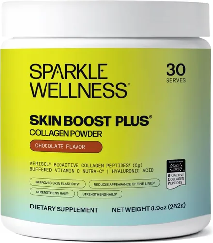 Vista 15 de Sparkle Wellness VERISOL - Péptidos de colágeno hidrolizados bioactivos Polvo de colágeno con vitamina C y ácido hialurónico para la salud