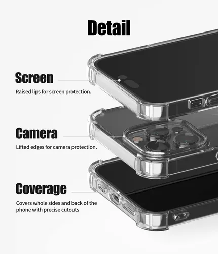 Vista 7 de GOOSPERY Crystal Shield - Funda compatible con iPhone 14 Pro Max, tecnología a prueba de golpes, antiamarilleo, protección de borde elevado