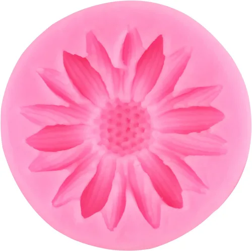 Vista 7 de Moldes de silicona de girasol, molde de fondant de flores para decoración de pasteles, decoración de cupcakes, pasta de caramelo de chocolate, juego