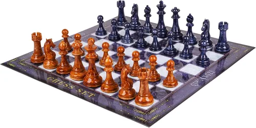 Vista 2 de Juego de ajedrez grande de 18.5 pulgadas para adultos con piezas de ajedrez pesadas de aleación de zinc, tablero de ajedrez plegable portátil, juego