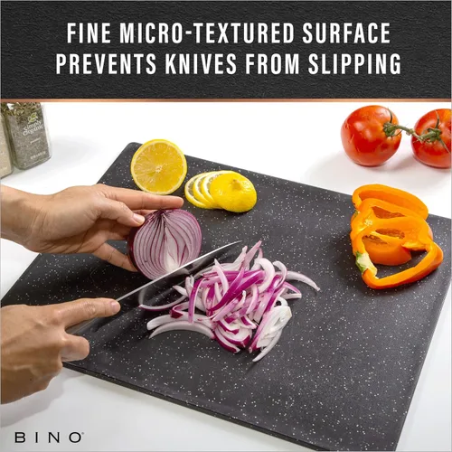 Vista 8 de BINO Tabla de cortar Tabla de cortar sin BPA Tablas de cortar para cocina duradera, gran superficie, multiusos, de doble cara, apta