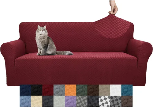Vista 35 de YEMYHOM Funda para sofá con diseño jacquard de alta elasticidad, funda para silla de sala de estar, a prueba de mascotas, perros y gatos