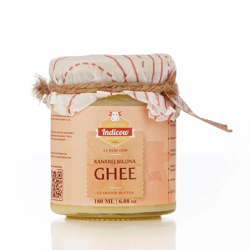Vista 8 de Indicow Ghee de vaca A2 Desi (180ml (6.08oz), Ghee de vaca A2 (vacas Sahiwal)) Alimentado con pasto, criado en pastizales, grasa de mantequilla