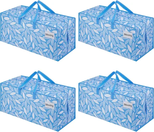 Vista 41 de VENO Paquete de 2 bolsas de mudanza, correas de mochila, mudanza, cajas de almacenamiento universitario, con tapas, resistentes, extragrandes, asas