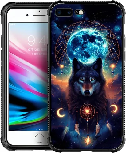 Vista 31 de Funda compatible con iPhone 8 Plus, diseño de elefantes africanos para iPhone 7 Plus, diseño de patrón a prueba de golpes, antiarañazos, carcasa