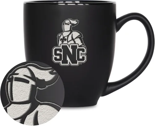 Vista 184 de Rico Industries - Taza de cerámica mate negra con grabado láser estándar de 15oz para NCAA (escuelas T & U) - Para bebidas calientes o frías