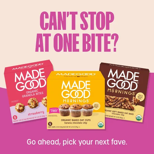 Vista 7 de MadeGood - Barras de granola de chocolate para pastel de cumpleaños, aperitivos de barra de granola sin gluten, 6 cajas, 30 unidades Nut-free and
