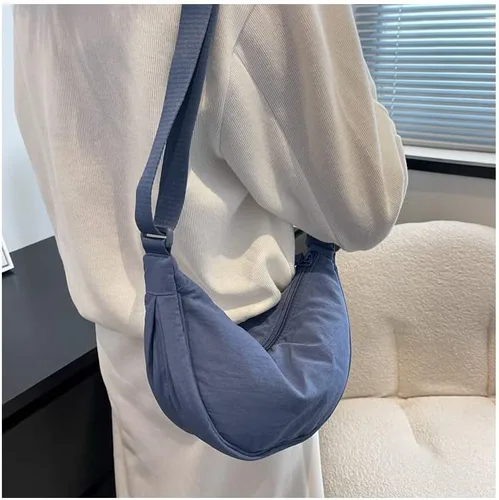 Vista 4 de Crescent Bag for Women Men Nylon Crossbody Bag Lightweight Hobo Sling bag Small Shoulder Bag Purse Dumpling Bag