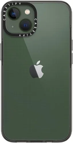 Vista 3 de CASETiFY Funda compacta para iPhone 13 [2 veces probada contra caídas de grado militar / protección contra caídas de 4 pies] - Negro transparente