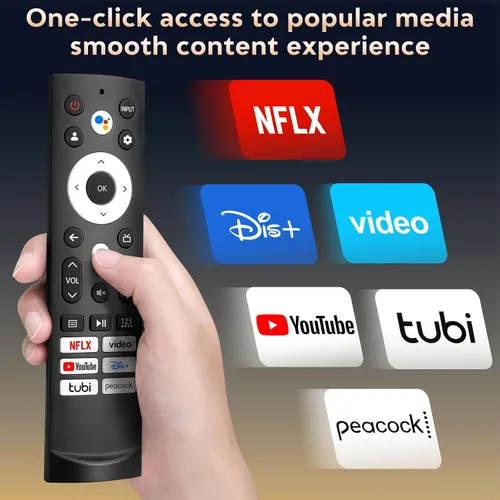 Vista 3 de Reemplazo de control remoto por voz para Hisense Smart Google TV, compatible con Hisense QLED UHD Mini-LED ULED Google TVs