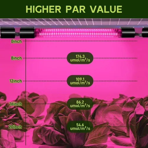 Vista 2 de Hlite Paquete de 2 luces LED de cultivo de 16 pulgadas, luces de cultivo enlazables para plantas de interior, luces de plantas de espectro completo