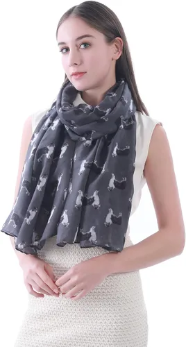 Vista 2 de Border Collie - Bufanda ligera con estampado de perro para mujer