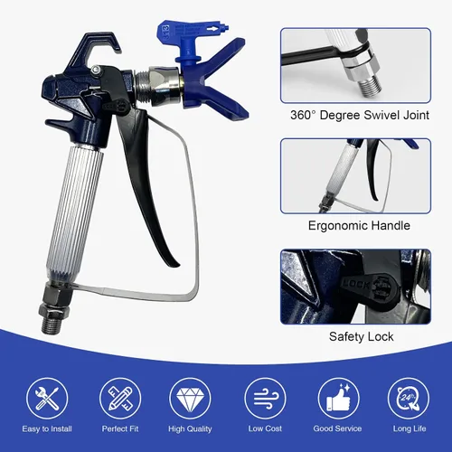 Vista 4 de Pistola pulverizadora de pintura sin aire de 3600 PSI, con 1 protector de punta, 5 puntas de pulverización y 5 filtros de pistola de pintura sin