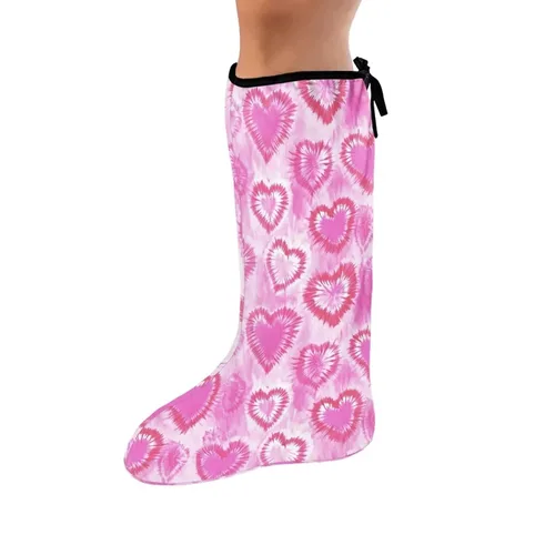 Vista 14 de LedBack Funda para yeso de pierna con mariposas azules y corazones rosas - Protector de pie reutilizable para mantener heridas y vendajes secos