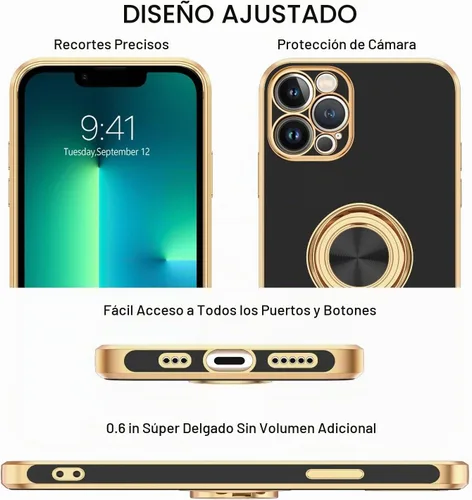 Vista 8 de BENTOBEN Funda para iPhone 13 Pro, iPhone 13 Pro, ajuste delgado, soporte de anillo de 360°, atril, soporte magnético para automóvil, soporte