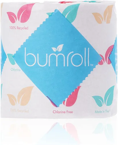 Vista 4 de 24 rollos de papel higiénico Bumroll reciclado y sostenible, suave, absorbente y ecológico, ideal para el hogar, la oficina y los baños, seguro