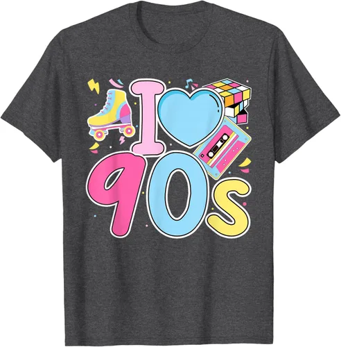 Vista 42 de I Love 90's Retro Style Nostalgia Vibe Funny 1990's Party T-Shirt Negro