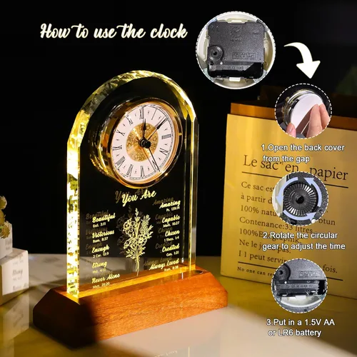Vista 6 de Arikyrist Reloj de cristal, regalos cristianos para mujeres, ideas Biblia con flor