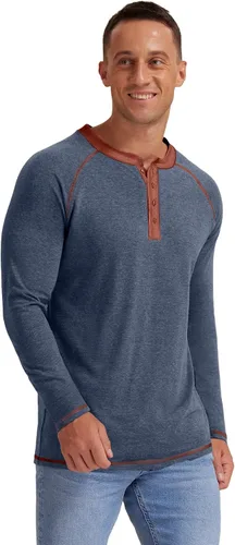 Vista 5 de Sailwind Camiseta de manga larga y corta para hombre Henley de algodón casual