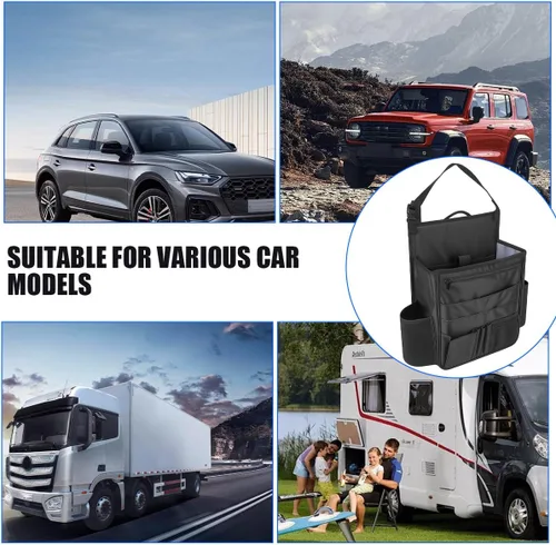 Vista 4 de Organizador para el Asiento Delantero del Auto, Bolsa de Almacenamiento Colgante con Múltiples Bolsillos para el Asiento Trasero del Pasajero