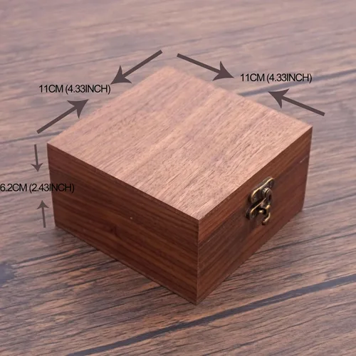 Vista 4 de Caja de Reloj de Color Nogal Caja de Joyería, Hecha a Mano para Recuerdos, Día del Padre, Día de la Madre, Aniversarios, Navidad, Caja del Día