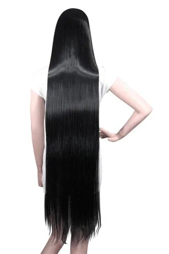 Vista 4 de Epic Cosplay Asteria - Peluca recta extra larga negra de 50 pulgadas (09B1)