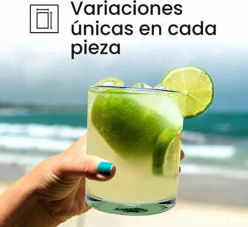 Vista 5 de Clear Blown - Juego de 6 vasos de 10 onzas, cristalería mexicana hecha a mano, vidrio reciclado, sin plomo ni toxinas (mezclador)