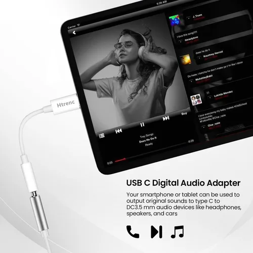 Vista 7 de Adaptador USB C a conector de auriculares de 0.138 in para iPhone 16/16 Pro/15/15 Pro/Pro Max/Plus, cable auxiliar tipo C compatible con iPad