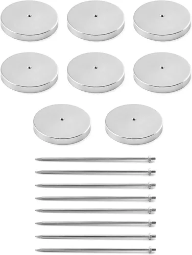 Vista 5 de QWORK Soporte para recibos de escritorio, paquete de 8 unidades de Spike Stick Recibos Check Bill Fork Restaurant Check Husillo, Soporte de papel